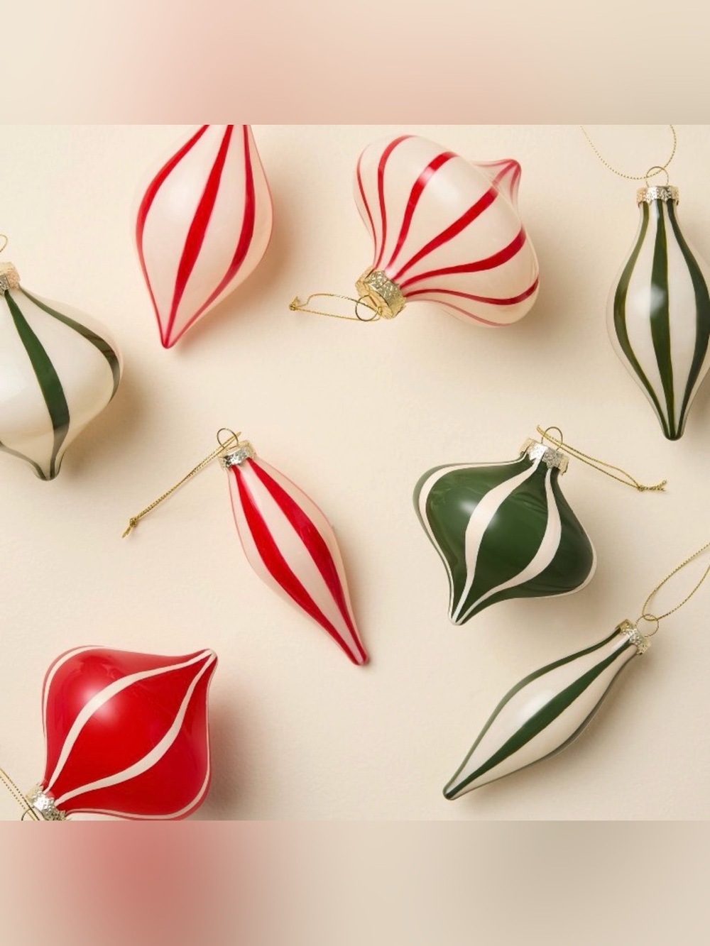 8pk Painted Glass Ornament Set- Hearth & Hand with Magnolia